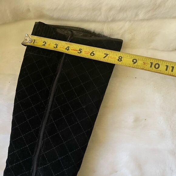 Isaac Mizrahi live black leather riding boots side zipper & top elastic size 9M - Picture 7 of 15